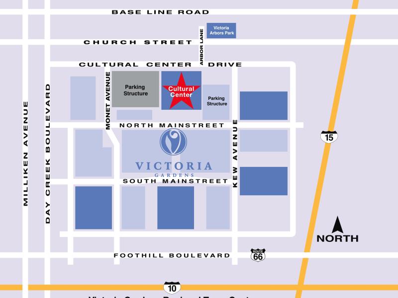 Map of streets surrounding the Lewis Family Playhouse